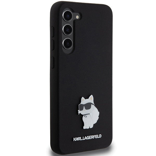 KARL LAGERFELD KLHCS24MSMHCNPK S24+ S926 CZARNY/BLACK HARDCASE SILICONE CHOUPETTE METAL PIN