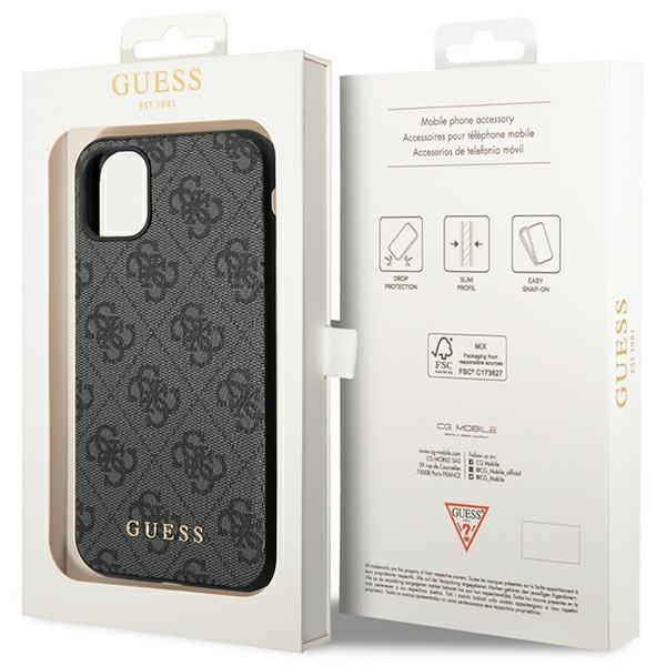 Guess GUHCN61G4GG iPhone 11 6,1" / Xrszary/grey hard case 4G Collection