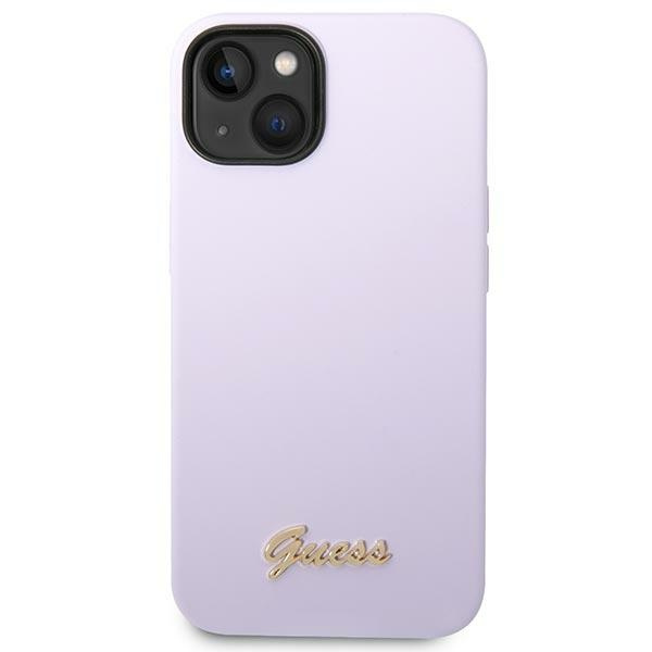 Guess GUHCP14SSLSMU iPhone 14 / 15 / 13 6.1" fioletowy/purple hard case Silicone Vintage Gold Logo