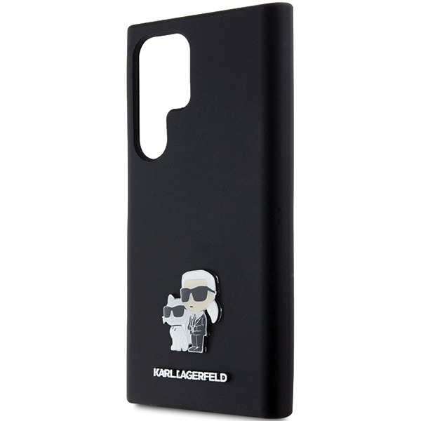 KARL LAGERFELD KLHCS24LSMHKCNPK S24 ULTRA S928 HARDCASE CZARNY/BLACK SILICONE KARL&CHOUPETTE METAL PIN