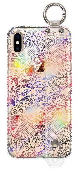 FUNNY CASE WITH HOLDER COLORFUL LEAVES IPHONE XS MAX