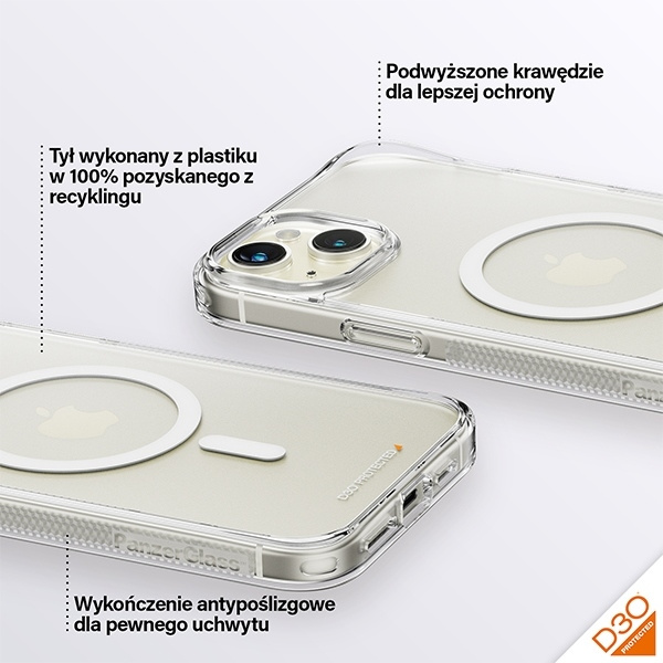 PanzerGlass HardCase iPhone 15 Plus / 14 Plus 6.7" D3O MagSafe 3xMilitary grade transparent 1182