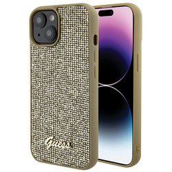 GUESS GUHCP15SPMSDGSD IPHONE 15/14/13 6.1 "ZŁOTY / GOLD HARDCASE DISCO METAL SCRIPT