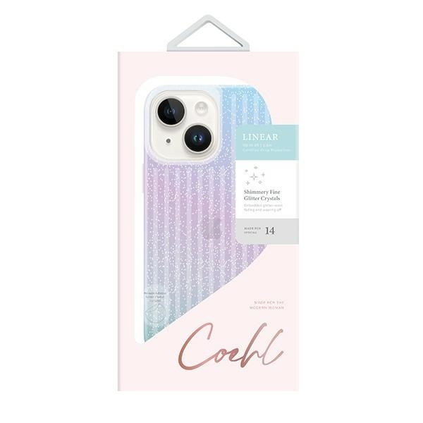 Etui Uniq Coehl Linear na iPhone 14 - różowo-niebieskie