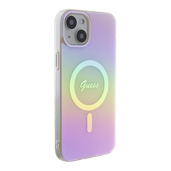 Guess GUHMP15MHITSP iPhone 15 Plus / 14 Plus 6.7" różowy/pink hardcase IML Iridescent MagSafe