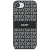 Etui DKNY Repeat Texture Pattern with    Tonal Stripe do iPhone 16e czarny