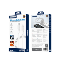 JELLICO kabel B24 USB-C - Lightning PD 30W 1M Biały
