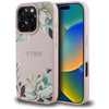 Etui Guess Grained Printed Flower        Pattern MagSafe do iPhone 16 Pro różowy