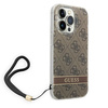 Guess GUOHCP14XH4STW iPhone 14 ProMax 6,7" brązowy/brown hardcase 4G Print Strap