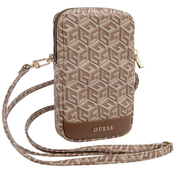 Guess Torebka GUWBZPGCSPGWbrązowy/brown Zip GCube Bottom Stripe
