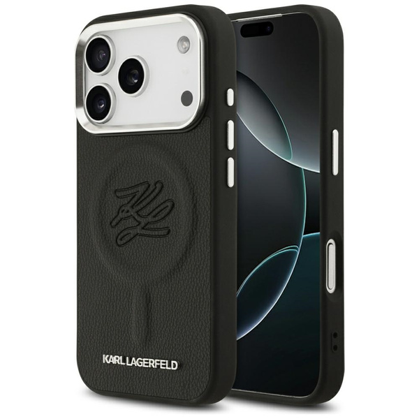 Etui Karl Lagerfeld Initial & Metal Logo MagSafe do iPhone 17 Pro Max czarny