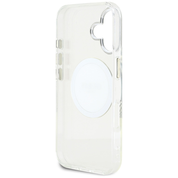 Etui Guess IML Metal Colored Circle      Classic Logo MagSafe do iPhone 16 biały