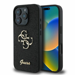 Guess GUHCP16LHG4SGK iPhone 16 Pro6.3" czarny/black hardcase Fixed Glitter Big 4G