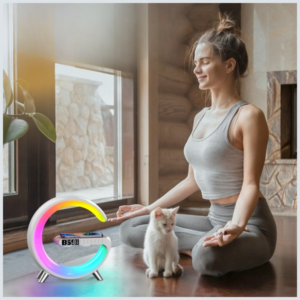 Wielofunkcyjna Lampka G MajesticLine z budzikiem i głośnikiem bluetooth biały