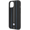 Etui BMW Leather Stamp Blue Lines na iPhone 14 - czarne