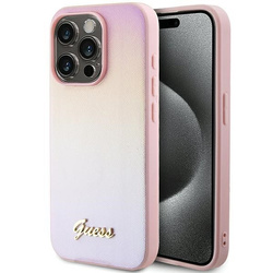 GUESS GUHCP15XPSIS IPHONE 15 PRO MAX 6.7 "PINK/PINK HARDCASE SAFFIANO IRIDESCENT SCRIPT