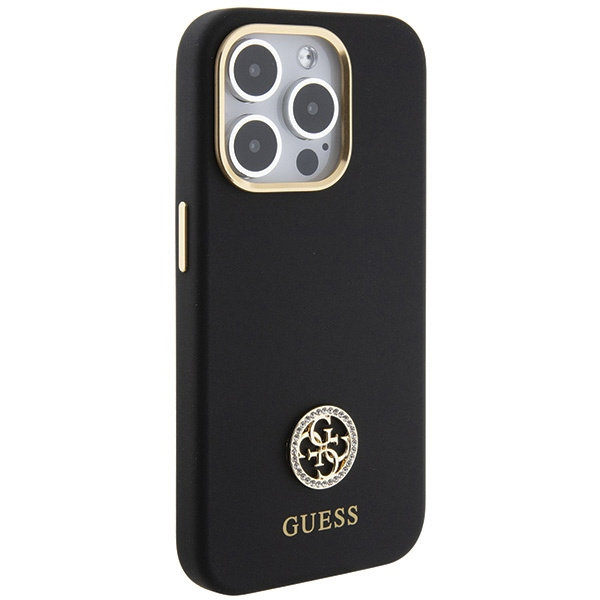Guess GUHCP15XM4DGPK iPhone 15 Pro Max6.7" czarny/black hardcase Silicone Logo Strass 4G
