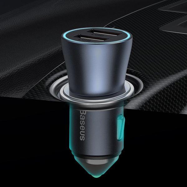 Baseus Golden Contactor Pro fast car charger 2x USB 40 W Quick Charge SCP FCP AFC + USB cable - USB Type C gray (TZCCJD-A0G)