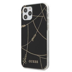 GUESS GUHCP12LPCUCHBK IPHONE 12 PRO MAX 6,7" CZARNY/BLACK HARDCASE GOLD CHAIN COLLECTION