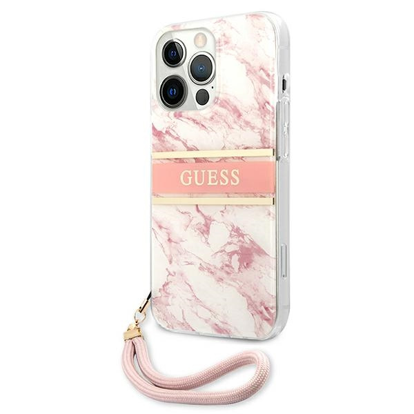Guess GUHCP13XKMABPI iPhone 13 Pro Max6,7" różowy/pink hardcase Marble Strap Collection