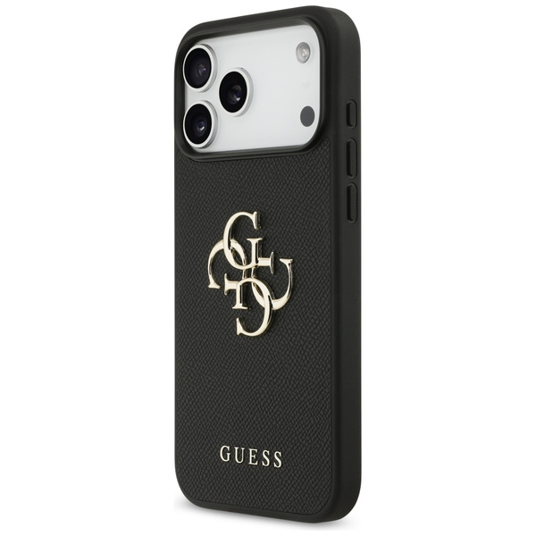 Etui Guess Grained Big 4G & Classic Logo do iPhone 17 Pro Max czarny