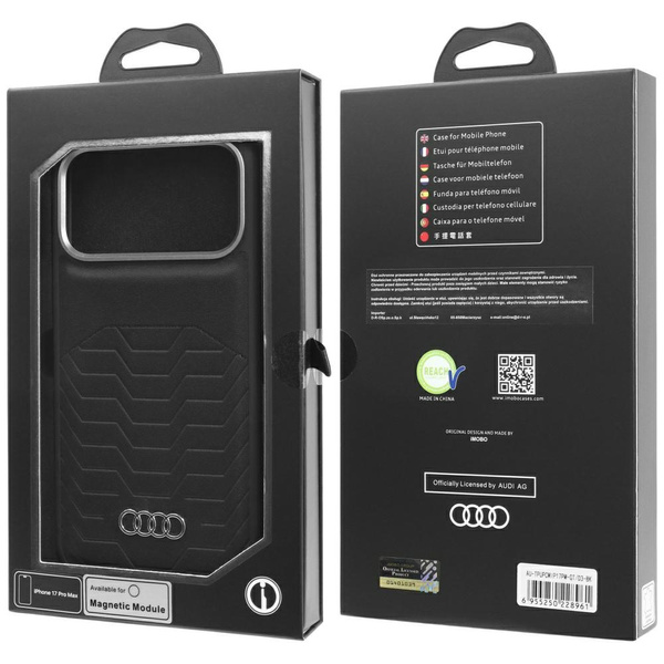 Etui Audi GT Synthetic Leather MagSafe   do iPhone 17 Pro Max czarny