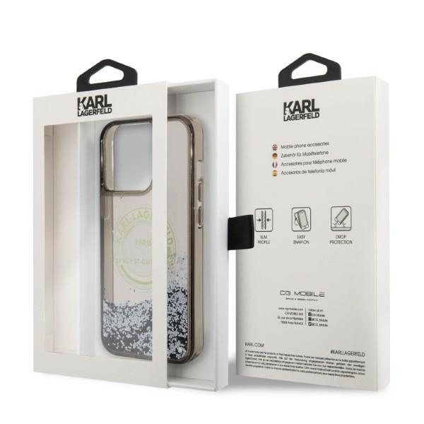 Karl Lagerfeld Liquid Glitter RSG case for iPhone 14 Pro Max - black