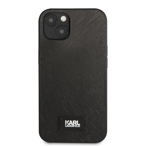 Etui Karl Lagerfeld Saffiano Plaque na iPhone 13 mini - czarne