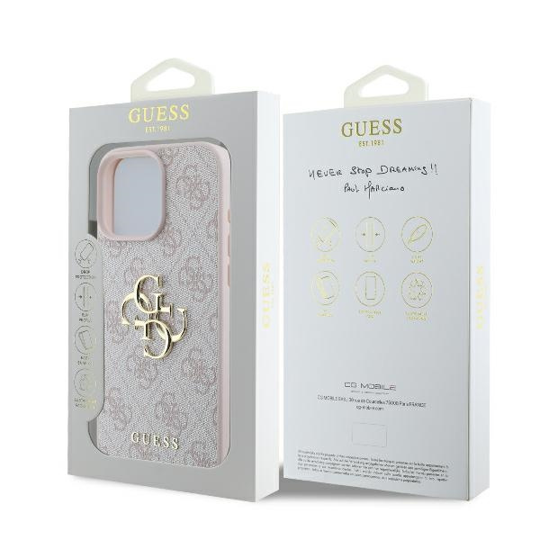 Guess GUHCP16L4GMGPI iPhone 16 Pro6.3" różowy/pink hardcase 4G Big Logo