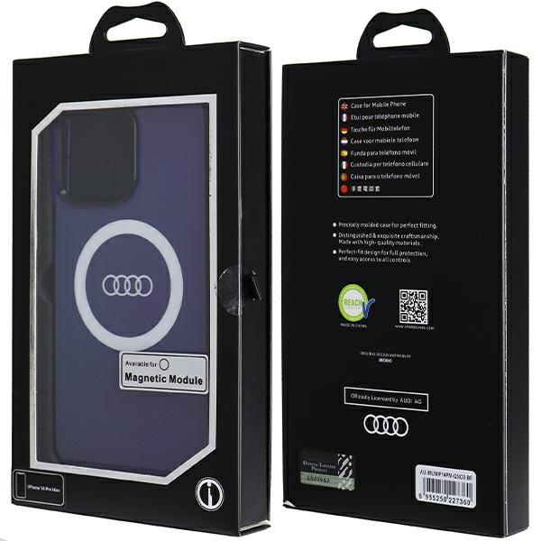 Etui Audi IML Big Logo MagSafe na iPhone 14 Pro Max - niebieskie