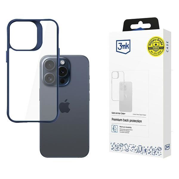 3MK Satin Armor Case+ iPhone 15 Pro niebieski/blue