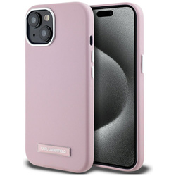 Etui Karl Lagerfeld FW Metal Plate       MagSafe do iPhone 15 różowy