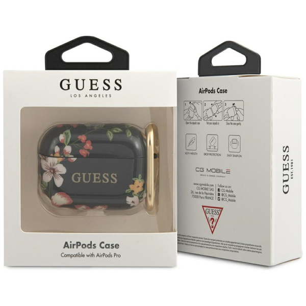 Guess GUACAPTPUBKFL04 AirPods Pro cover czarny/black N.4 Flower Collection
