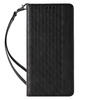 MAGNET STRAP CASE FOR IPHONE 12 POUCH WALLET + MINI LANYARD PENDANT BLACK