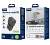 JELLICO uniwersalny adapter podróżny S6 PD 25W 1xUSB-C + 1xUSB QC3.0 Czarny