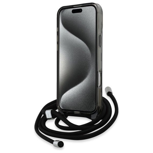 Karl Lagerfeld KLHMP16XHCKCKLCK iPhone    16 Pro Max 6.9" czarny/black hardcase IML Crossbody Monogram Karl & Choupette Head MagSafe
