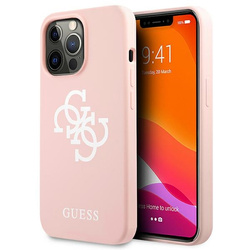 Guess GUHCP13XLS4GWPI iPhone 13 Pro Max 6,7" różowy/pink hard case Silicone 4G Logo