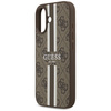 Etui Guess 4G Printed Stripes MagSafe do iPhone 17 brązowy