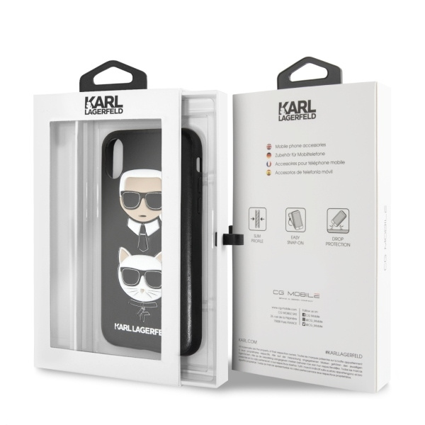 Karl Lagerfeld KLHCI65KICKC iPhone Xs Max hardcase czarny/black Karl & Choupette