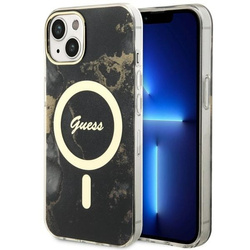 GUESS GUHMP14MHTMRSK IPHONE 14 PLUS / 15 PLUS 6.7 "BLACK / BLACK HARDCASE GOLDEN MARBLE MAGSAFE