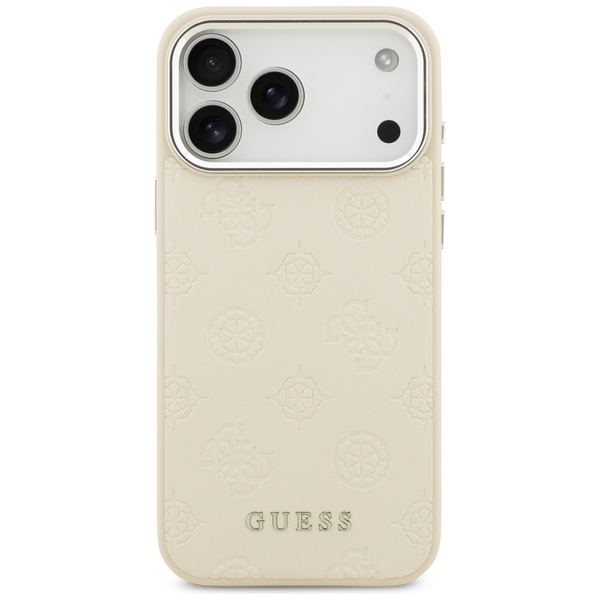Etui Guess Peony Hot Stamp Script        MagSafe do iPhone 17 Pro Max beżowy