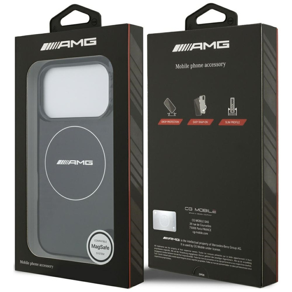 Etui AMG Double Layer Transparent Smocked MagSafe do iPhone 17 Pro czarny