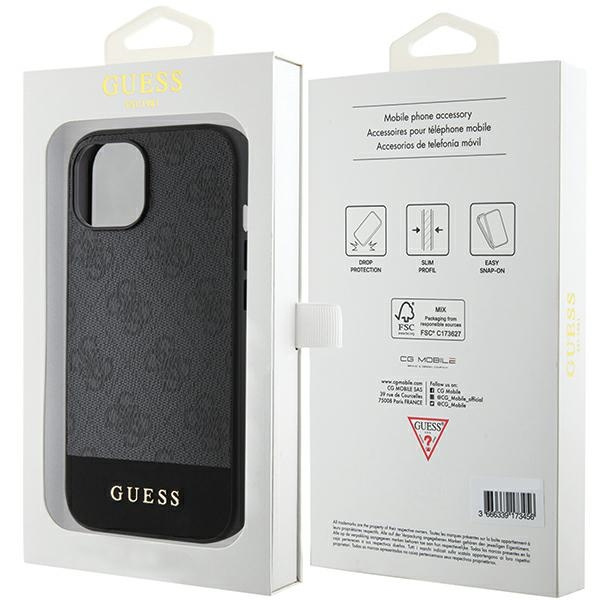 Guess GUHCP15SG4GLGR iPhone 15 / 14 / 136.1" szary/grey hardcase 4G Stripe Collection