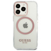 Guess GUHMP13XHTRMP iPhone 13 Pro Max6,7" różowy/pink hard case Metal Outline Magsafe