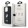 Etui Karl Lagerfeld Gripstand Saffiano Karl&Choupette Pins na iPhone 14 Pro - czarne