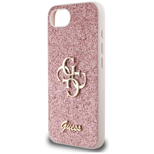 Etui Guess Fixed Glitter Big 4G do iPhone 16e różowy