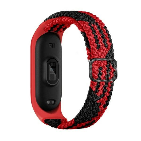 Beline pasek Mi Band 9/8 Nylon czarno-czerwony/black-red