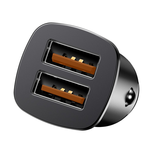 BASEUS SQUARE UNIVERSAL SMART CAR CHARGER 2X USB QC3.0 QUICK CHARGE 3.0 SCP AFC 30W BLACK (CCALL-DS01)
