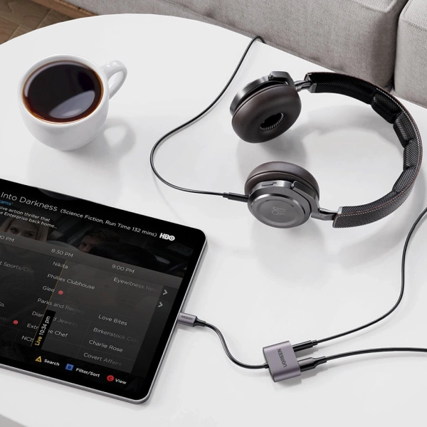 Ugreen audio adapter USB Type C (male) - USB Type C PD QC (female) + 3.5mm mini jack (female) gray (CM231)