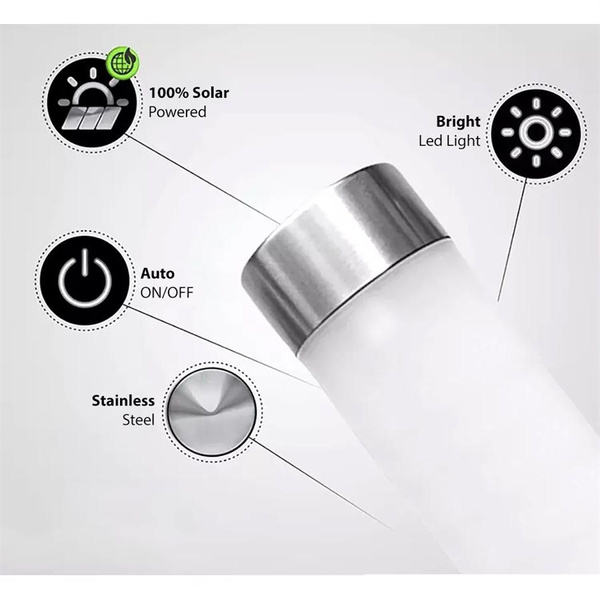 GARDEN SOLAR LAMP FDTWLV OUTDOOR SOLAR LAMP 56CM INOX